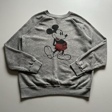 Vintage 80s Disney Mickey Mouse Crewneck Sweatshirt Size Large Gray Made In USA
