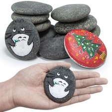 10 PCS 2.7-4" Large Natural Flat River Rocks for Painting Kids Craft Gift