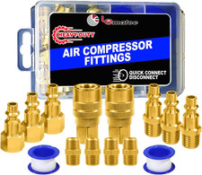 15 Piece Air Compressor Hose Fitting Kit 1/4 Inch NPT Brass Quick Connect