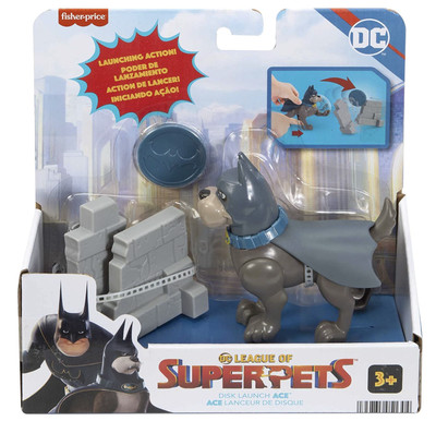 Fisher-Price DC League of Super Pets Disk Launch Ace Figure Set With Dog New