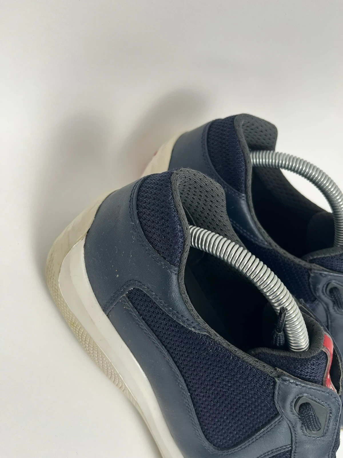 Prada Navy Blue Leather Americas Cups image 4
