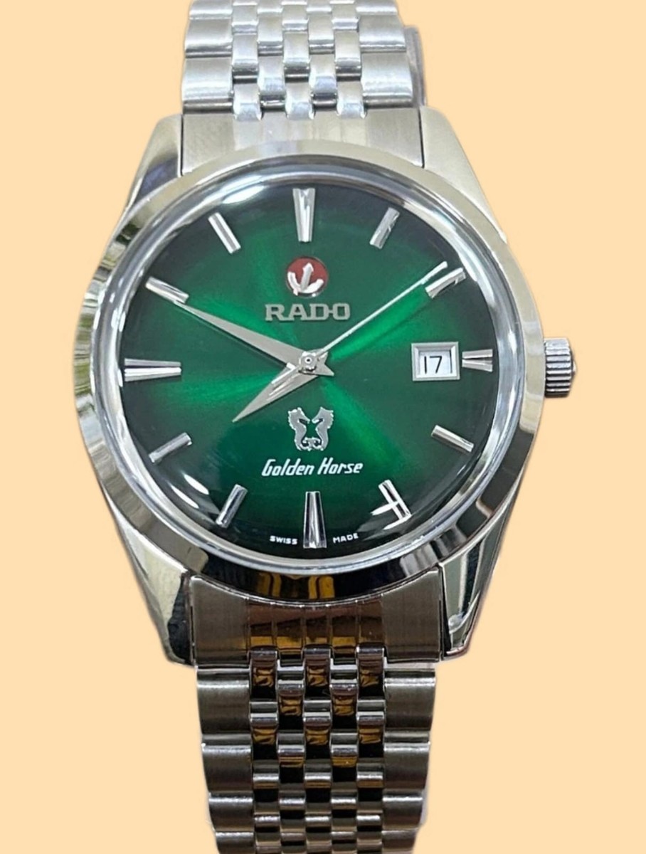 Rado Golden Horse Vintage Automatic Men's Watch Green Dial Steel