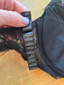 La Perla Bra Black Luxury Stretch Leavers Lace Size 36B