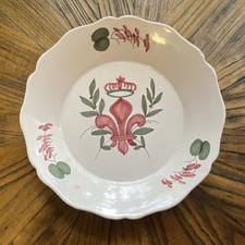 Talerz Francuski Fajance Fleur-de-lis vintage 