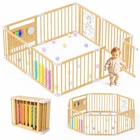 NAIZEA Baby Playpen-Adjustable Multi-Shape Wooden Play Yard Baby Fence 8 Panels