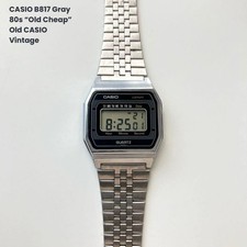 Orologio CASIO B817 anni 80 vintage lunetta grigia retrò moda casual