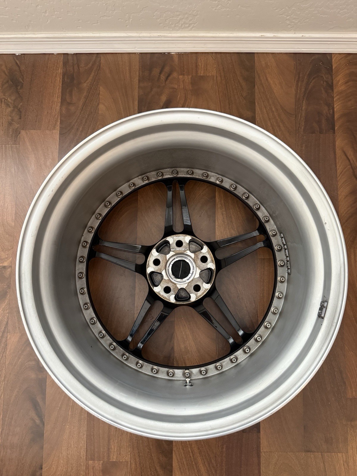 Set of 4 HRE 847R Ferrari F430/360 Wheels Gloss Black/Polished Aluminum