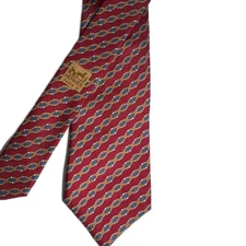 Hermes Mens Silk Tie Red