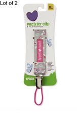 Pacifier Lanyard Clip 0 months 1-Pack Rainbow Gray Pink New Lot of 2