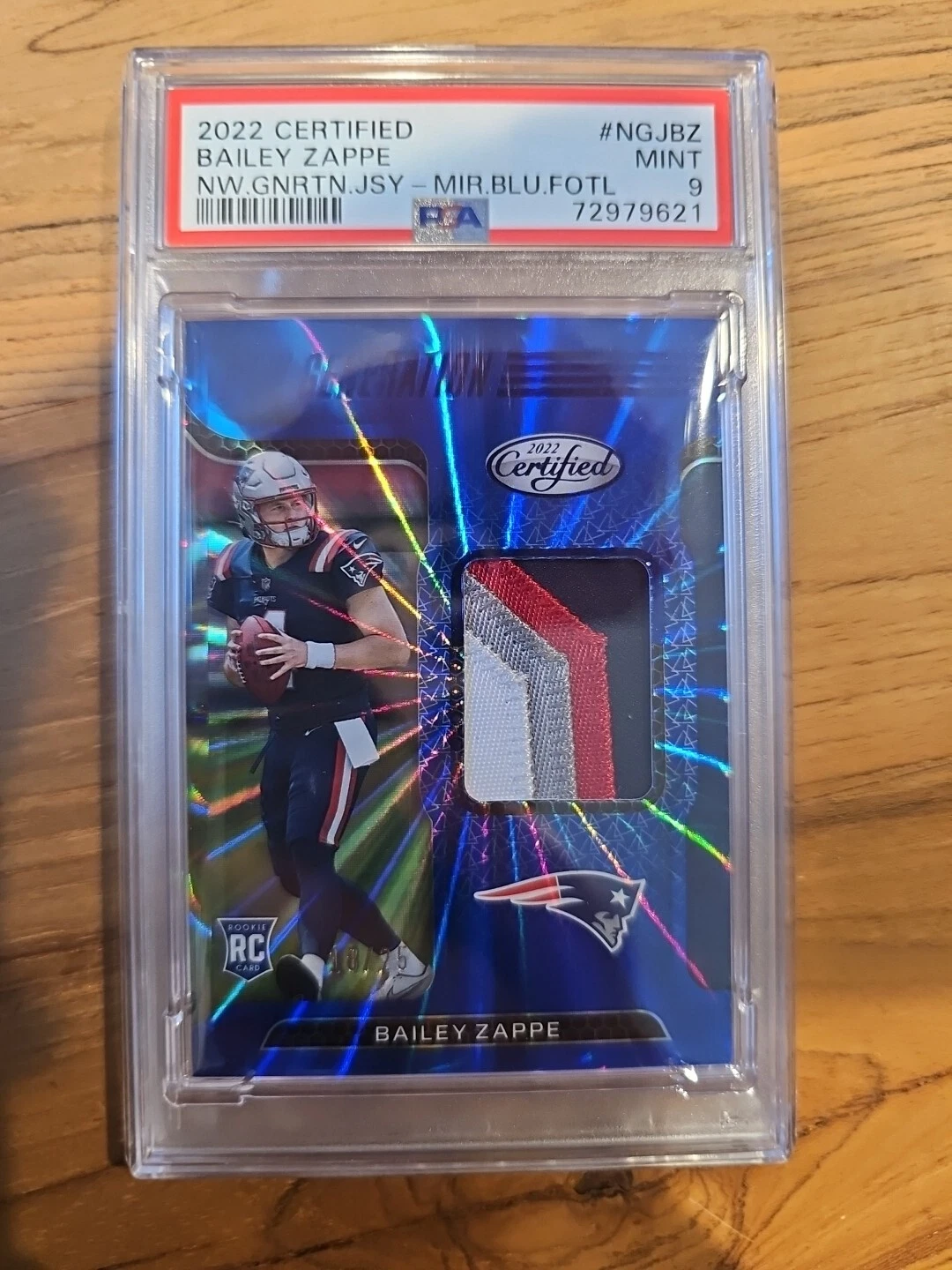 Bailey Zappe Panini Certified New Generation Jerseys #NGJBZ Mirror Red Fotl