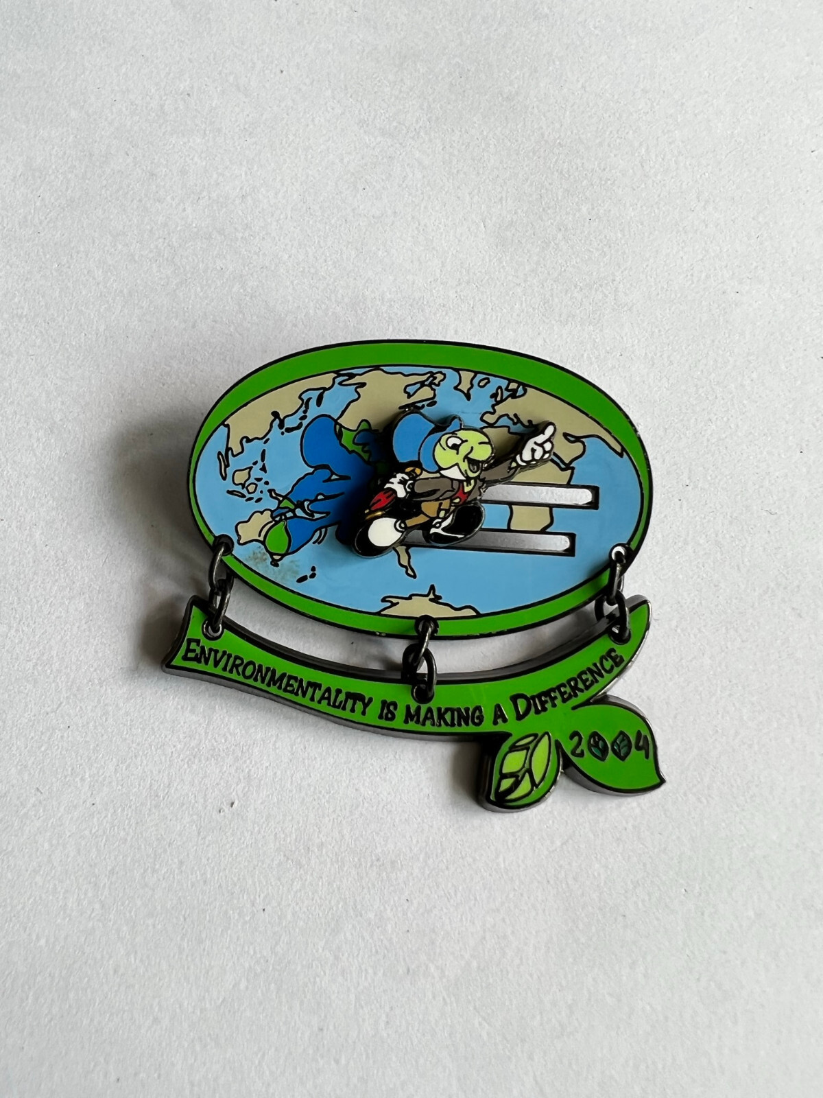 Disney Jiminy Cricket 2004 Environmentality Cast Member Award Slider Pin LE