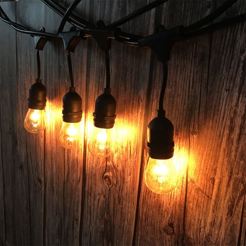 15m Outdoor Festoon Lighting Heavy Duty LED E27 Bulbs Garden String Lights Mains - Picture 5 of 22
