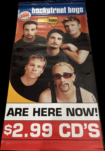 RARE LOT OF 2 Burger King Backstreet Boys BSB CD Advertisement Banner 70" x 36" - Picture 5 of 9