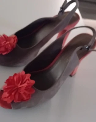 Escarpins ouverts MARCO TOZZI 40 cuir daim, marron clair /orangé , impeccables - Photo 1/4