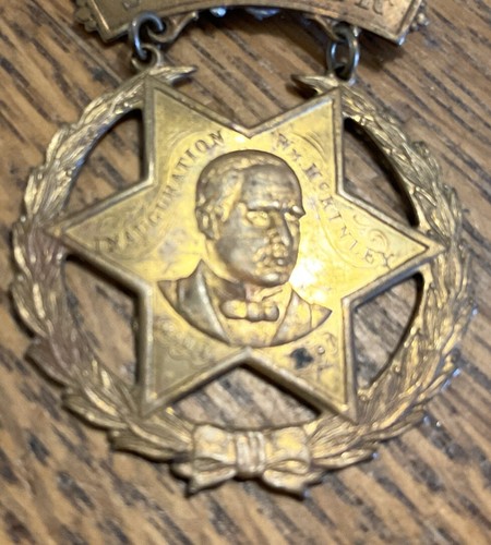 1897 William McKinley Presidential Inauguration Souvenir Medal 1.5" x 2" - Picture 2 of 4