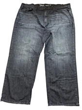 True Nation Mens 44 x 30 Relaxed Fit Dark Blue Denim Jeans