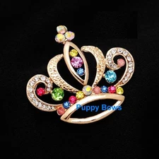 Puppy Bows ~Dog bow pet hair clip barrette rhinestone tiara CROWNS ast US SELLER