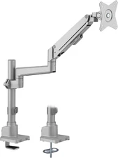 Single Monitor Desk Mount | Pole Mounted Gas Spring Monitor Arm | Premium Height