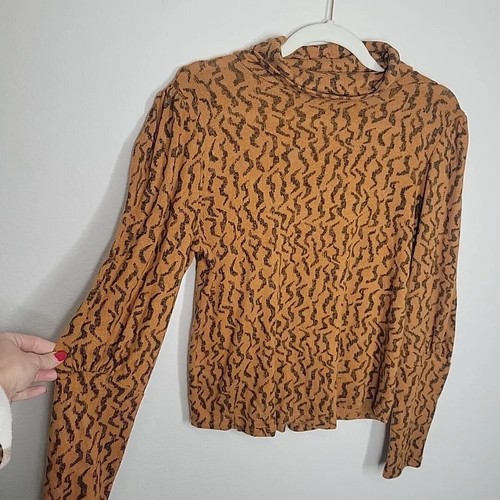 Prenda para el torso ligero Anthropologie suéter para mujer manga grande cuello de tortuga naranja manga - Imagen 2 de 7