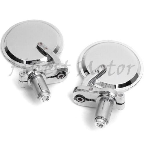 Mirrors 7/8" Bar End For Honda Grom 125 2014-2020 Motorcycle 3"Round - Picture 2 of 8