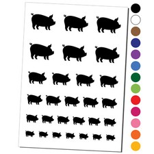 Pig Sideview Farm Animal Temporary Tattoo Water Resistant Set