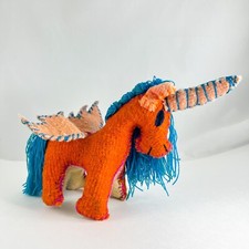 Twoolies Unicorn Pegasus Figurine Handmade Mayan Mexico Plush Toy 7" Tall RARE
