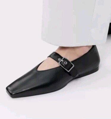 【美品】VAGABOND WIOLETTA NEW Vagabond Wioletta Black Leather PointedSquare Toe Ballet Flats