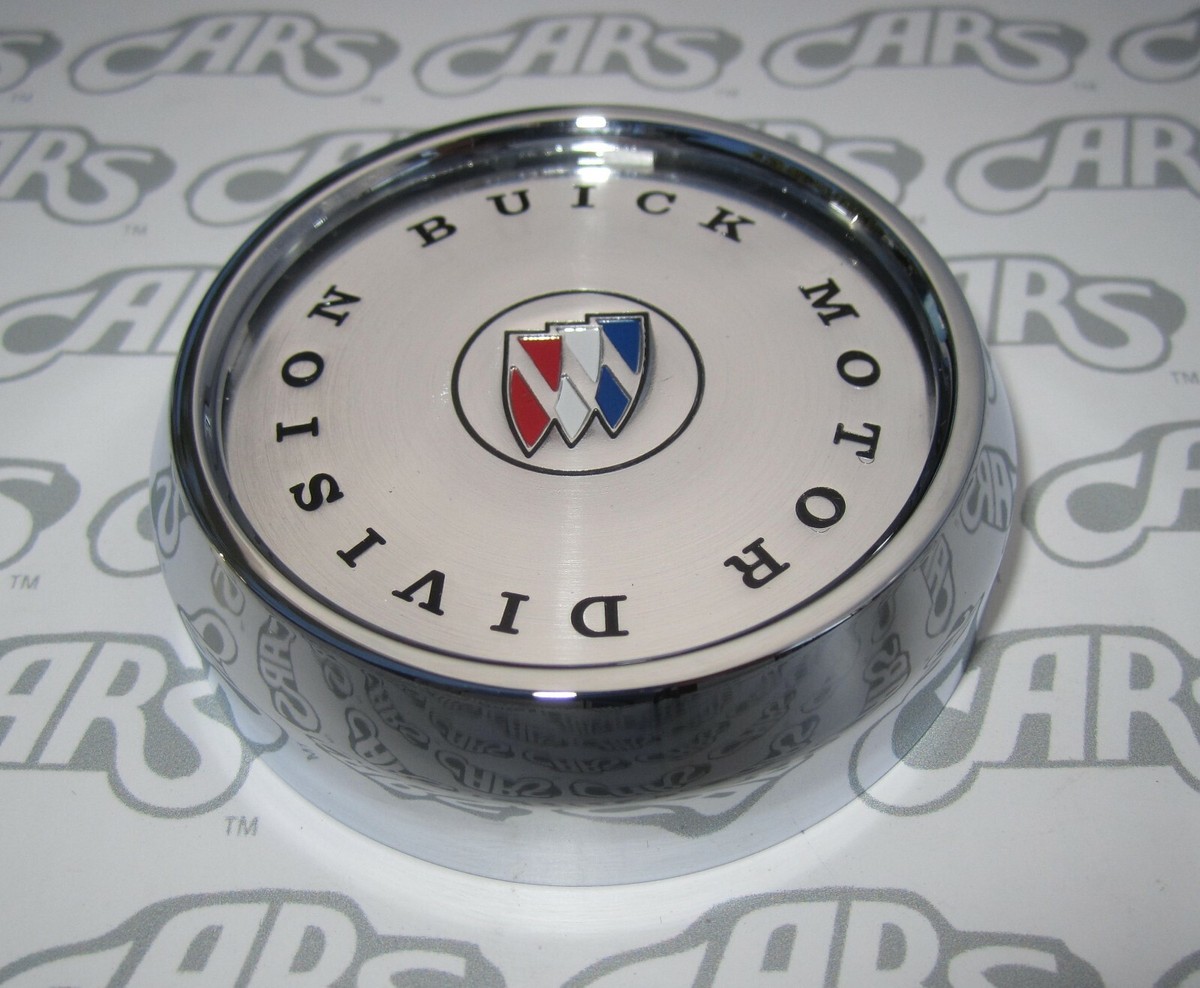 1971-1987 Buick Chrome Wheel Cap w/ Tri-Shield Plastic Emblem. OEM