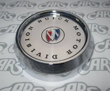 1971-1987 Buick Chrome Wheel Cap w/ Tri-Shield Plastic Emblem. OEM #1236446. 2"