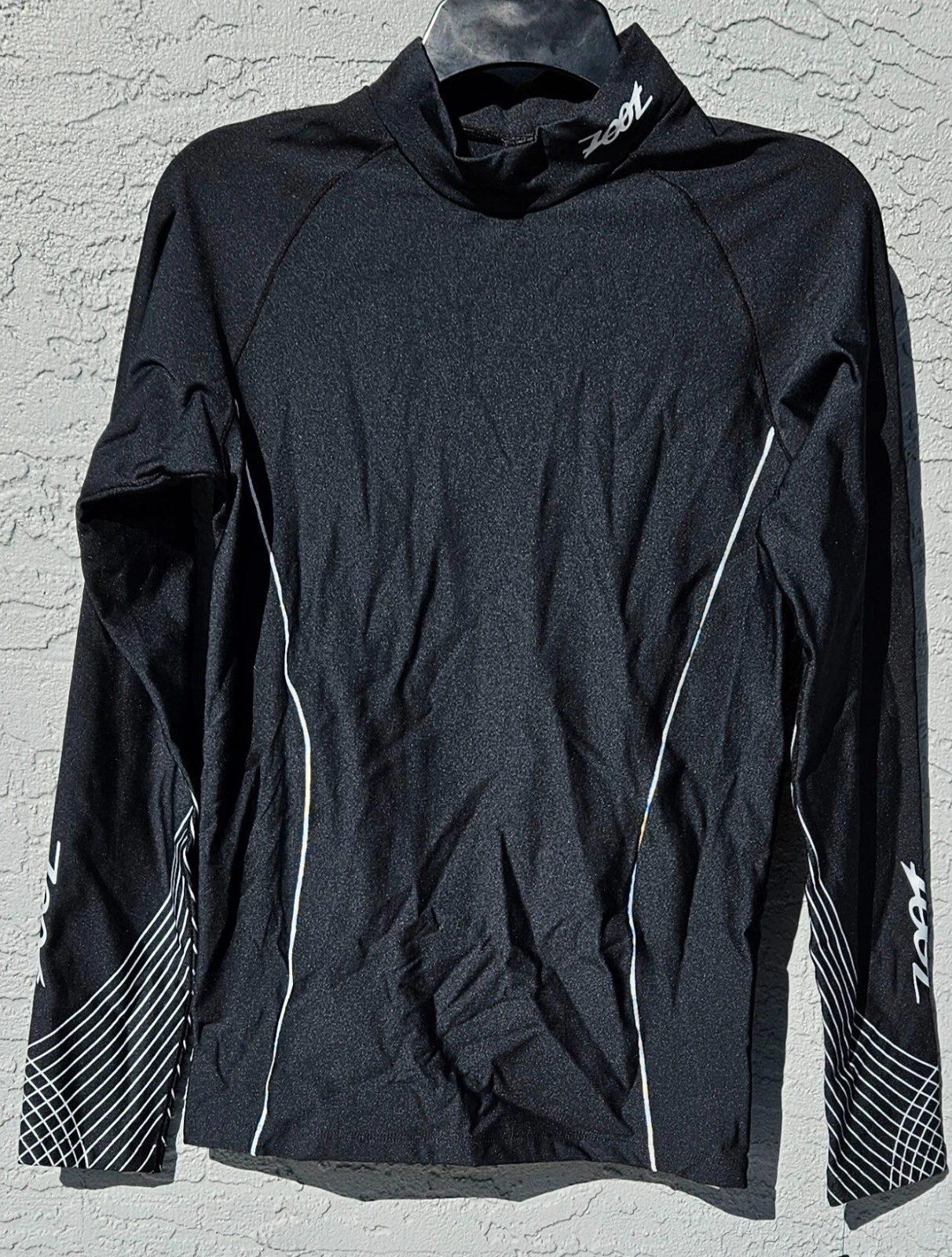 Zoot Mens Performance Run Biowrap Thermo Moc Running Shirt Sz M Black Cycling