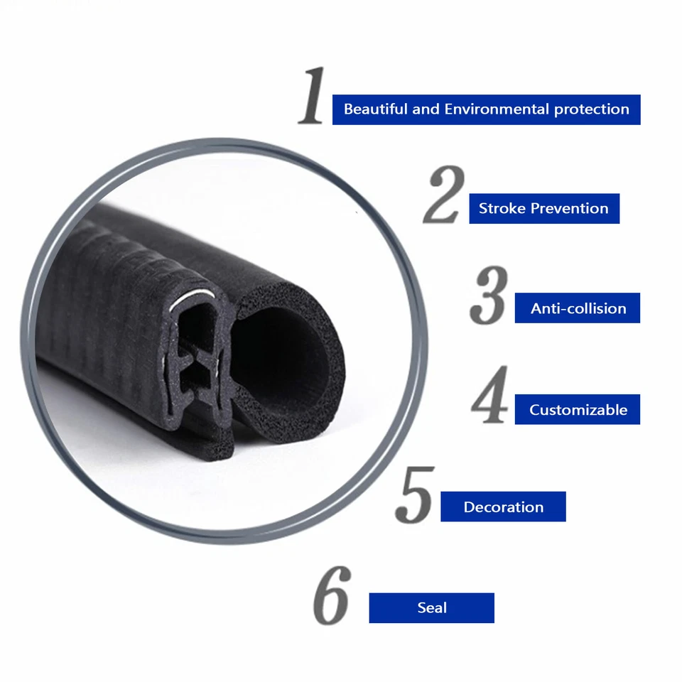 Rubber Edge Trim Bulb All Weather Protector, Anti-collision & Reduce Noise 25ft - Image 4 of 4