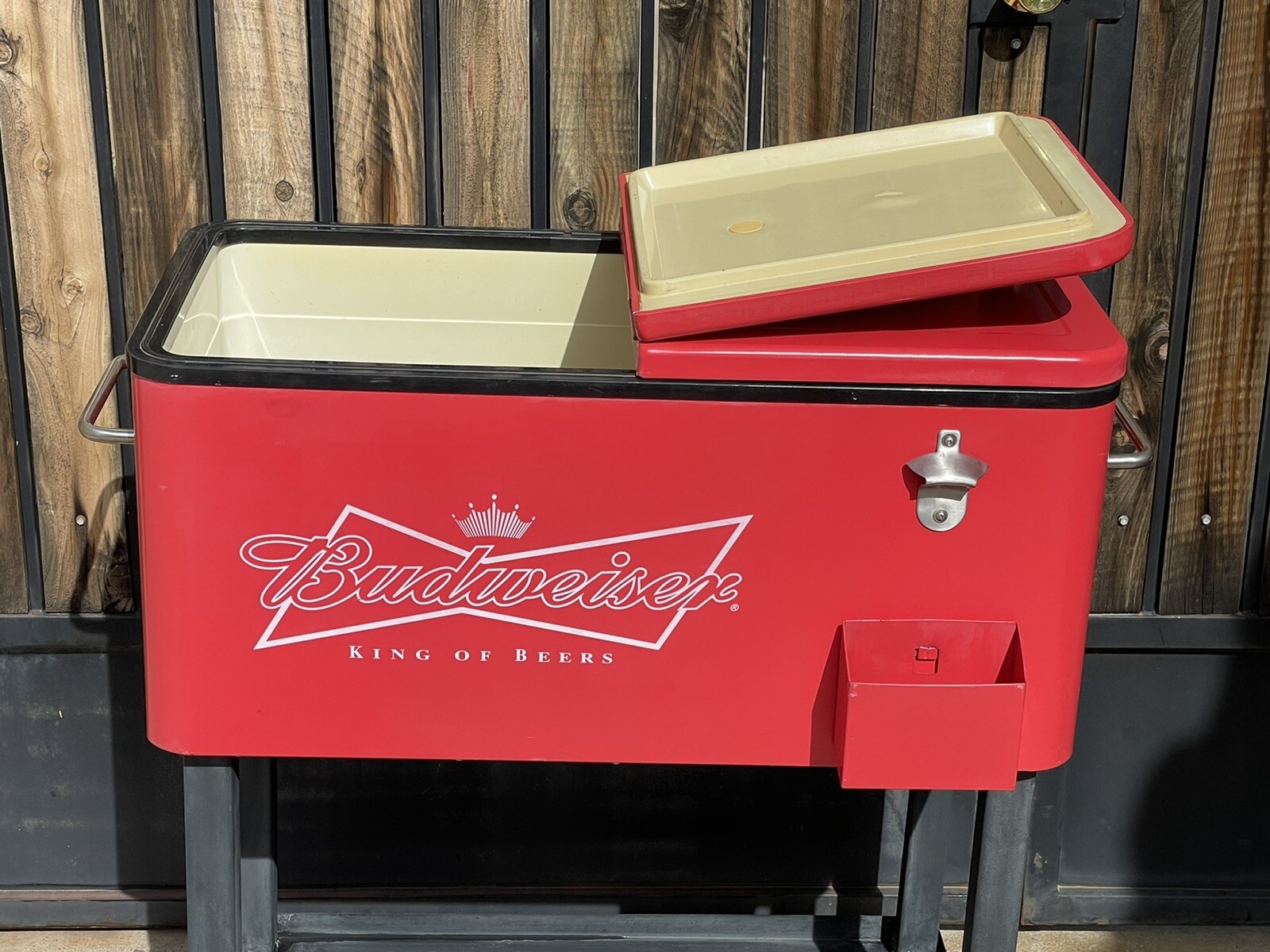 Vintage Budweiser 80qt ice chest cooler with wheels eBay
