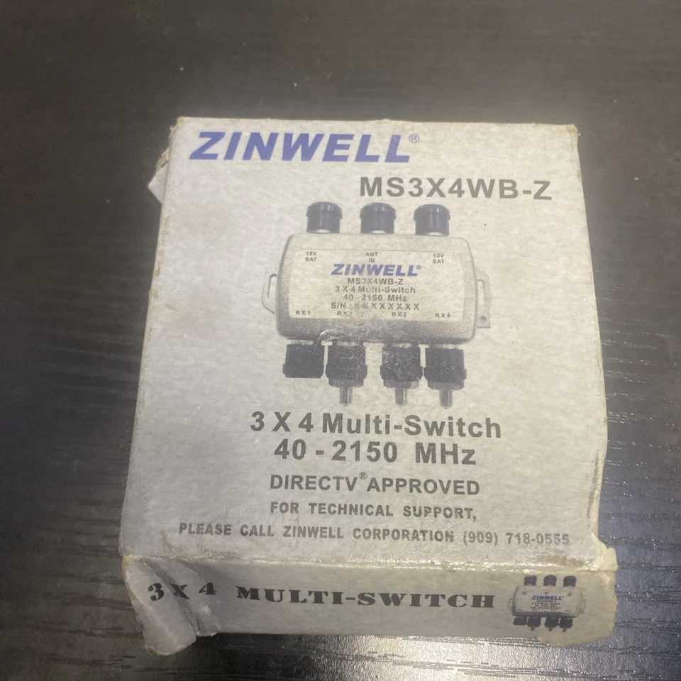 Zinwell 3 x 4 Multi Switch 40-2150 MHz MS3X4WB-Z New 🔥 - Image 3 of 4