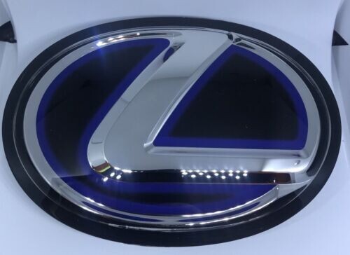 Lexus Hybrid Front Grille Emblem IS-250 ES300H RX350 NH200T NX300H RX450H (Blue) - Picture 1 of 4