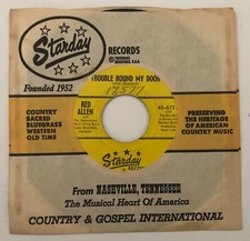 Bluegrass 45 RED ALLEN Trouble Round My Door STARDAY 572 hear