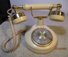 Vintage Western Electric French Princess Style Cream Gold Rotary Telephone Phone