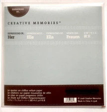 Creative Memories Expressions of Her 30 Quotes Chiffon Vellum Scrapbooking Craft