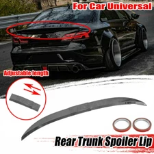 For Car Universal Adjustable Rear Trunk Spoiler Lip Roof Tail Wing Carbon Style