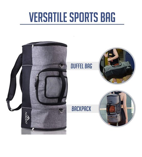 Acrodo Basketball Backpack Sports Duffel Bag (Gray) | Very Good Condition - Picture 3 of 8