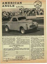 1963 Ahra Membership Application 1940 Willys Gasser John Loper Vintage Print Ad