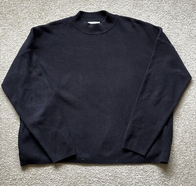 H&M ladies black turtleneck jumper size M UK - Main Image