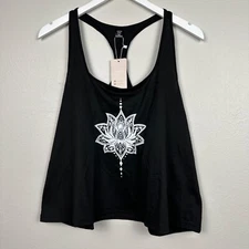 NWT Shein Curve Racerback Lotus Mandala Sleeveless Tank Top Shirt Casual Summer