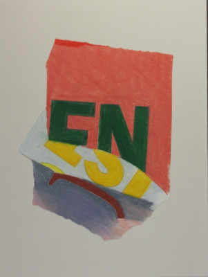 Zeichnung Pastellkreide Typografie Decollage Willy Meyer-Osburg Norddeutsch