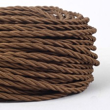 Twisted Vintage Style Braided Fabric Electrical Cable / Two Core / 11 Colours