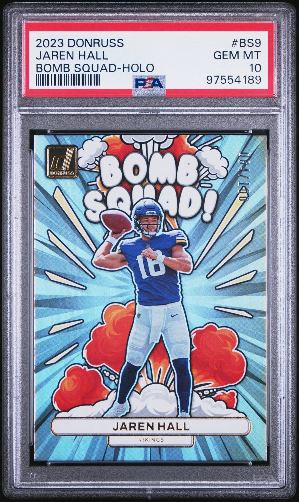 Jaren Hall Panini Donruss Bomb Squad #BS9 Holo
