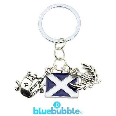 bluebubble HIGHLAND FLING Schlüsselanhänger schottische Flagge St Andrew Scots Geschenk Vatertag