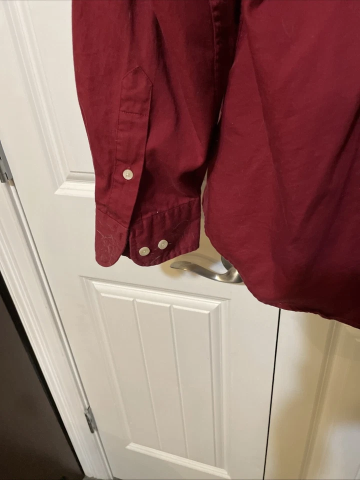 Dockers Mens Long Sleeve Button Down Shirt Maroon Size XL Iron Free - Image 4 of 4