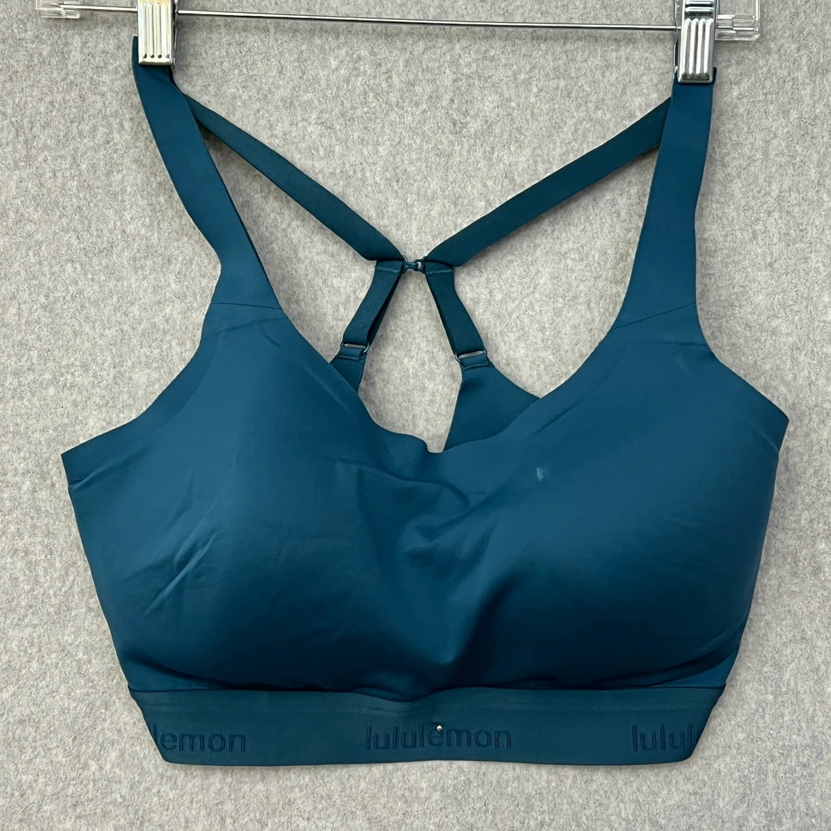 LULULEMON Sports Bra Blue Top Active Removable Pads Size 34DD