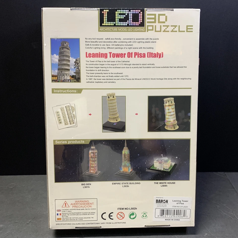4 LED 3D Puzzle ~ World's Great Architecture ~ Colorful Lighting ~ NEW & Sealed - Image 3 of 4