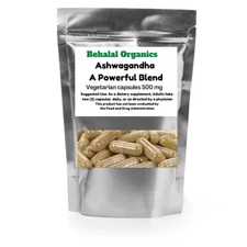 Ashwagandha Quick Release Capsules - High Potency All Natural - Behalal Organics